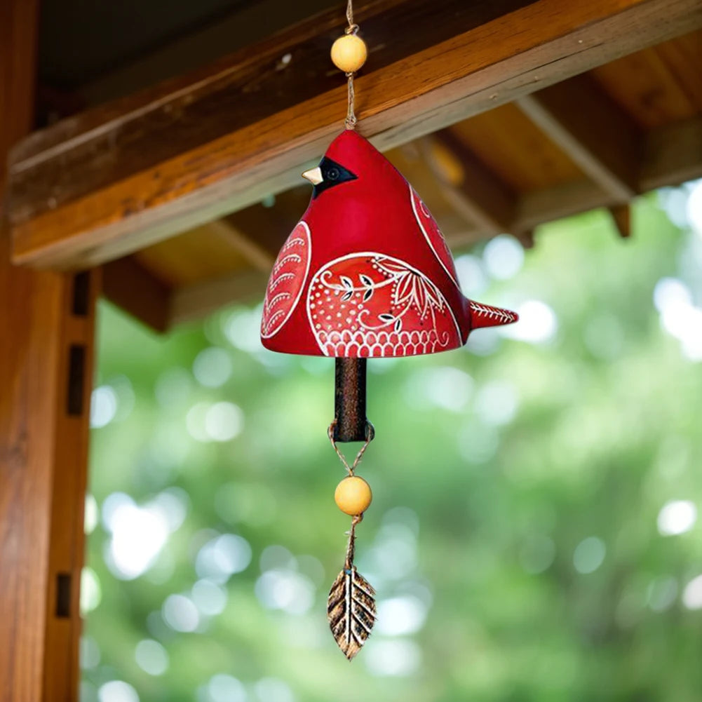 Cute Bird Bell Chimes Bird Bell Wind Chimes Hanging Rustic Wind Chime for Wall Window Door Garden Decoration Bird Pendant