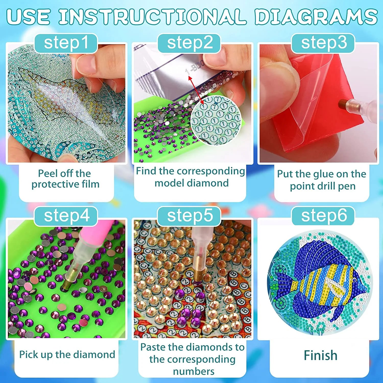 8Pc/Sets Mandala Diamond Painting Coasters DIY Diamond Art Coasters 5D Full Drill Diamond Coasters Acrylic round Cup