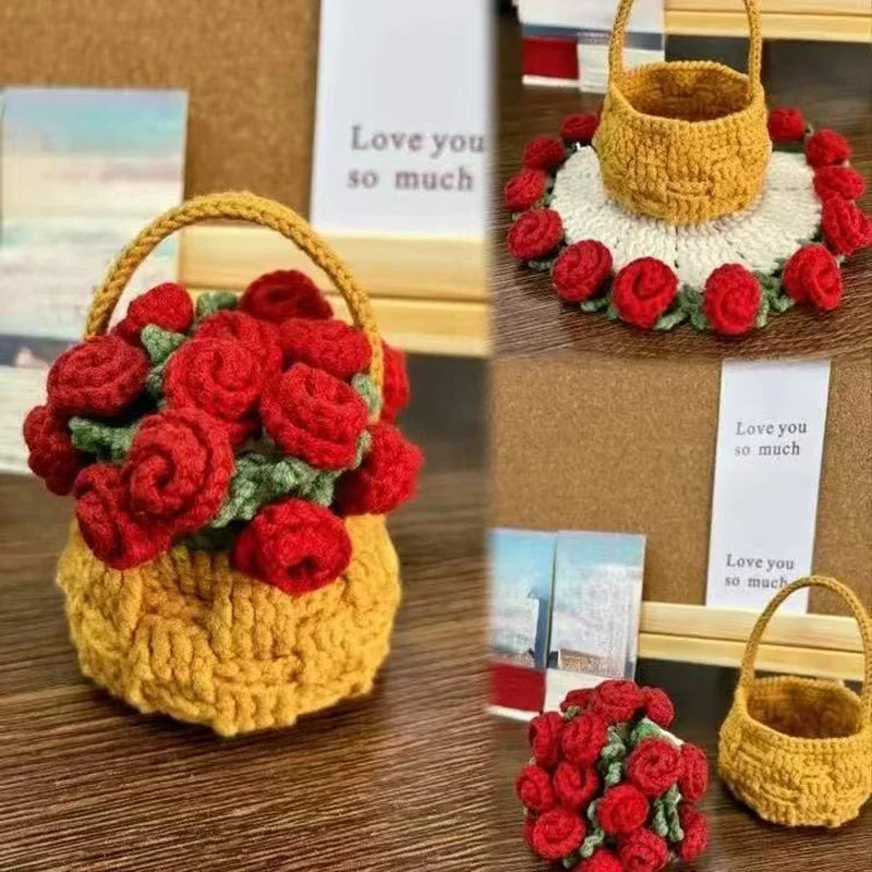 Mini Rose Bouquet Coaster Crochet Coaster Rose Flower Placemat Cup Pad Tea Coaster Mother'S Day Gift Crochet Flower